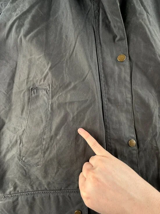 Barbour Love Wax Jacket Women Full Zip Blue Size 12 US Bird Lining Bridgewater - Picture 10 of 16